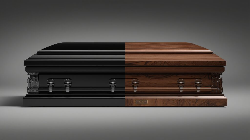 Comparison of commercially made and handmade caskets