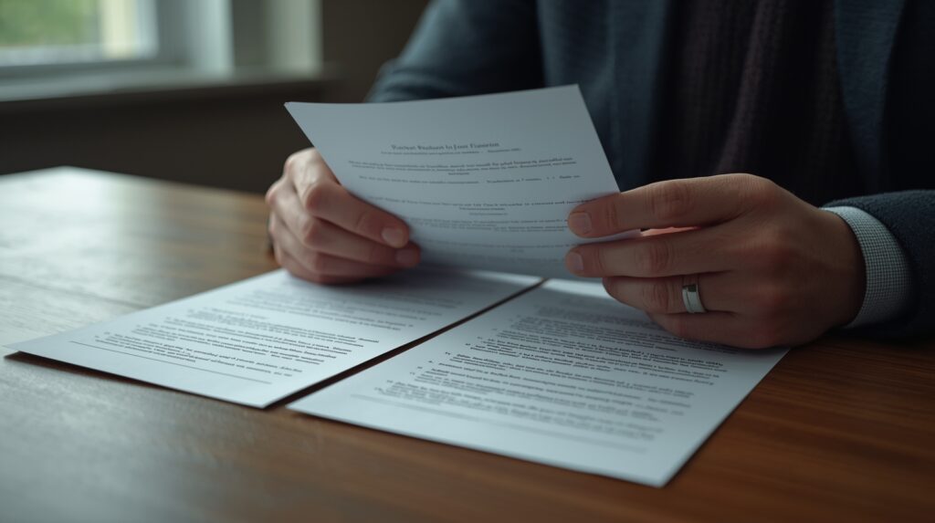 Consumer reviewing funeral service documents